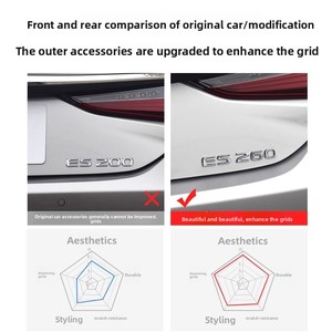 Emblème de queue de voiture pour <span class=keywords><strong>Lexus</strong></span> ES200/260 Emblème de queue extérieur stéréoscopique 3D Accessoire de voiture - Product Image 4
