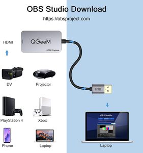 Thẻ Thu Video Âm Thanh, Thiết Bị Quay Trò Chơi <span class=keywords><strong>HDMI</strong></span> QGeeM 1080P Để Phát Trực Tiếp Tương Thích Với Windows,Linux Cho PS4 - Product Image 3