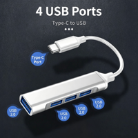USB Docking Station 3.0 Hub with Multiple Ports High-Speed Transmission Converter Connector Type C Expansion Dock Splitter