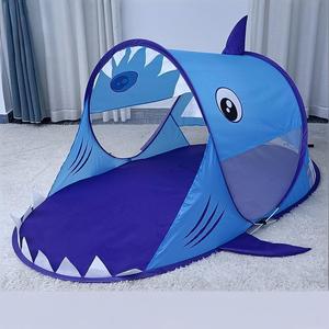 Carpa de Playa para <span class=keywords><strong>Niños</strong></span>, Sin Necesidad de Instalación, Doble Casa de Juegos, Compatible con Dos <span class=keywords><strong>Niños</strong></span>, <span class=keywords><strong>Tela</strong></span> Inflable con Diseño de Tiburón - Product Image 1