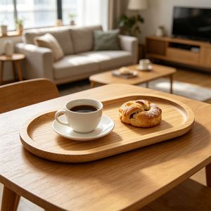 <b>Pine</b> Wood Serving Tray Rectangular Solid Wood Heat Resistant For Hotel <b>Coffee</b> Tea - Product Image 2