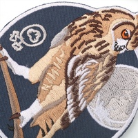 Textile de conception privée personnalisé Tajima oiseau nom Logo Jeans patchs de broderie en sergé avec fer à repasser sur le dos
