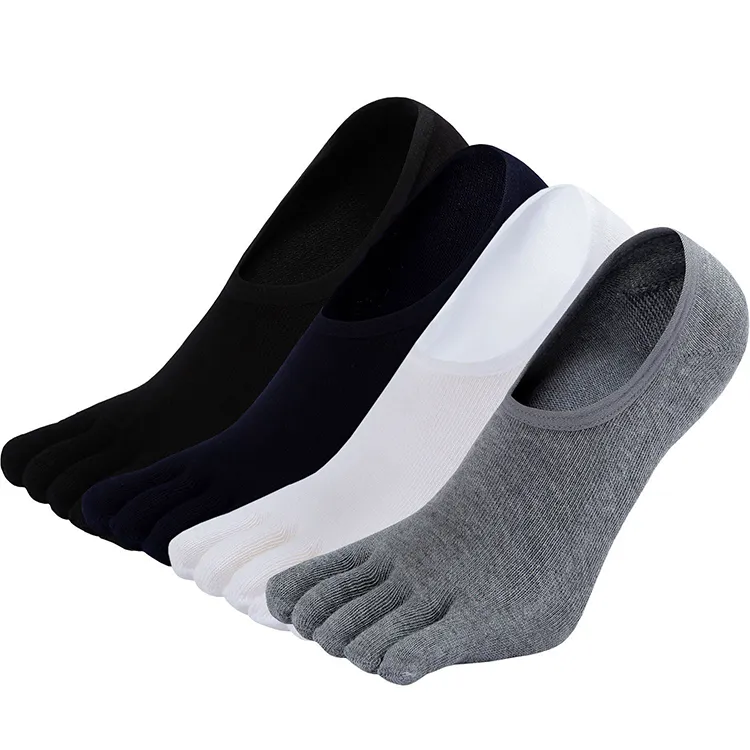 DL--09 Men's Women's High Quality Cotton Solid Color Lightweight Invisible Low Cut Five-Finger Toe Socks