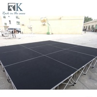 Plateforme de scène modulaire carrée noire 4x4 pieds, décorations de scène simples