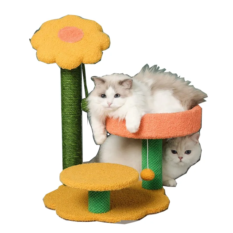 家の傷クライミング猫ツリータワープレイ家具スクラッチャー猫クライミングフレームツリーボール付き