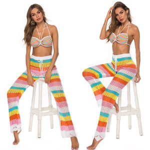 Nuovo <span class=keywords><strong>Copricostume</strong></span> Traforato in Maglia per Bikini, Pantaloni da Spiaggia per Donna, Traspirante in Poliestere/Cotone - Product Image 2