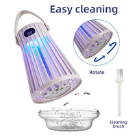 Lampe anti-moustiques photocatalytique UV double usage intérieur/extérieur, choc électrique, répulsif portable rechargeable non toxique