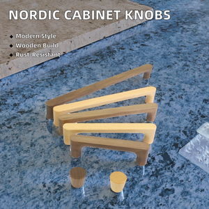 Wooden Cabinet Handle Cupboard Door <b>Knob</b> Kitchen Drawer Pulls Wardrobe Bathroom Door Hardware - Product Image 2
