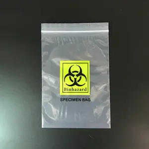 Bolsas de plástico LDPE para desecho de residuos, bolsas de autoclave para uso médico, con cierre de cremallera