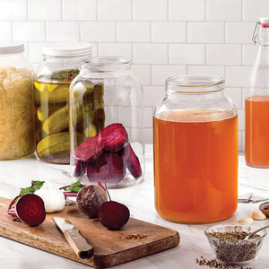 Mason lọ với nắp giá bán buôn cấp thực phẩm có sẵn kích cỡ khác nhau LFGB thực phẩm rõ ràng thủy tinh nhà bếp carton tối giản giá thấp hơn - Product Image 5