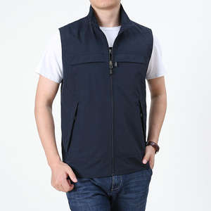 男女兼用 軽量 通気性 アウトドア カジュアル ジップアップベスト 100% ポリエステル 300g 生地 釣りやハイキングに最適 - Product Image 3