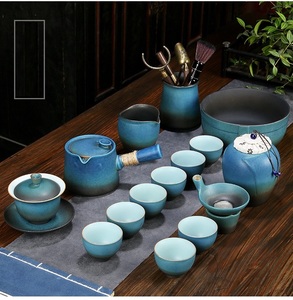 Service à thé Kung Fu en céramique <span class=keywords><strong>vintage</strong></span> fait main MSH pour salon de thé, théière en céramique de style rétro - Product Image 1