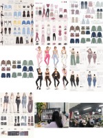 Ensemble de yoga 4 pièces personnalisé et respirant : pantalon évasé, soutien-gorge de sport push-up, caraco, leggings taille haute, jupe de sport avec cordon de serrage