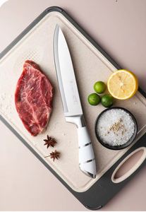 Kitchenbliss 9-Piece Stainless Steel Scissors Peeler <b>Sharpener</b> <b>Knife</b> Set with Block White Handle Professional Kitchen <b>Knife</b> Set - Product Image 4