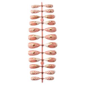 <span class=keywords><strong>Uñas</strong></span> <span class=keywords><strong>Postizas</strong></span> de Material ABS en Forma de Almendra con Relieve Dorado en Forma de Corazón, Decoradas con Diamantes Adhesivos, Más Vendidas - Product Image 4