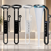 Colonne de douche thermostatique ronde à LED en acier inoxydable avec affichage numérique, vente en gros, OEM, ODM, logo personnalisé