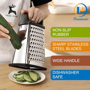 Rallador de Queso Profesional OIM Omiiomio de Acero Inoxidable, Tamaño XL, 4 Lados, Apto para Lavavajillas, Diseño en Caja Negra, para Queso <span class=keywords><strong>Parmesano</strong></span> - Product Image 4