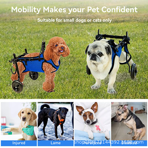 Silla de ruedas para perros Emmason, azul, ajustable, ayuda de movilidad para perros pequeños con soporte de correa para el pecho - Product Image 4