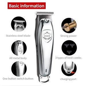 Cortadora de pelo eléctrica Vanic, motor sin escobillas recargable, cuerpo metálico, longitudes ajustables para corte de pelo profesional - Product Image 5