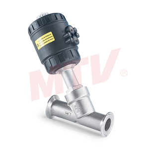 Thép không gỉ điều khiển không khí khí nén nhựa thiết bị truyền động khí nén góc ghế van điều khiển van tri-kẹp kết nối - Product Image 1