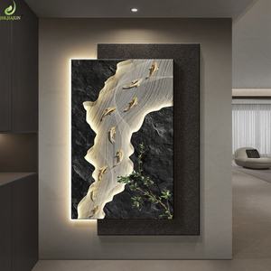 Cuadro de Porcelana con Nueve Peces, Estilo Moderno y Lujoso, Decoración de Pared para Sala de Estar - Product Image 5