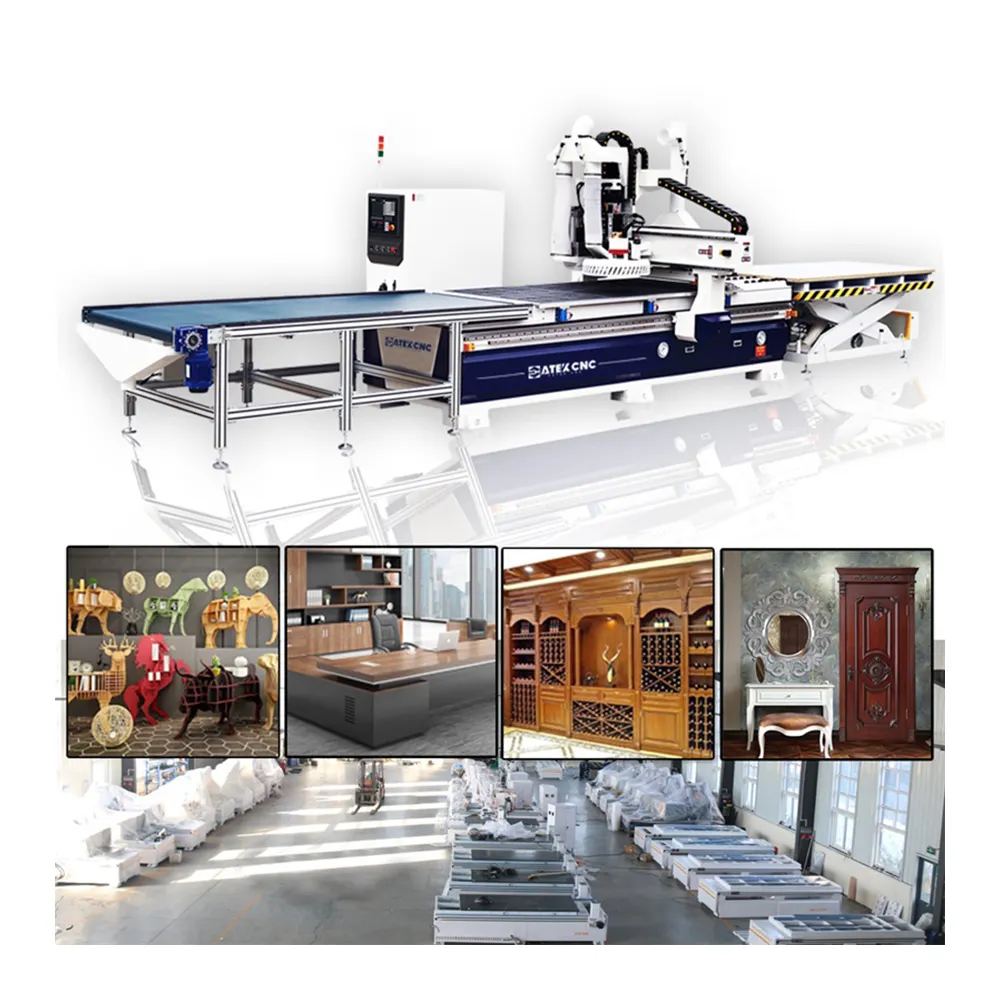 Heavy DUTY-1325 công cụ tự động thay đổi 9KW trục chính ATC CNC Router cho quảng cáo đồ nội thất bằng gỗ làm