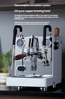 Machine à expresso semi-automatique de qualité commerciale VOKA VK-7123A, 2L, acier inoxydable, double chaudière, tête de brassage E61