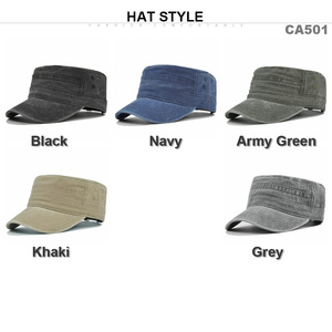 Gorras de Cadete con Logotipo Personalizado, Gorras Vintage de Algodón Lavado con Parte Superior Plana, Gorras de Moda para Hombre, Gorra de Patrulla <span class=keywords><strong>Castro</strong></span> de Algodón Desgastado - Product Image 4