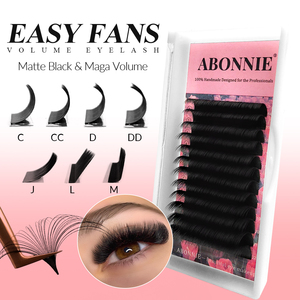 Abonnie Plateaux Cils En <span class=keywords><strong>Velours</strong></span> Easy Fan Plateaux à Cils Cachemire Extensions de Cils Noir Mat Fan Soft Lash Extensions - Product Image 5