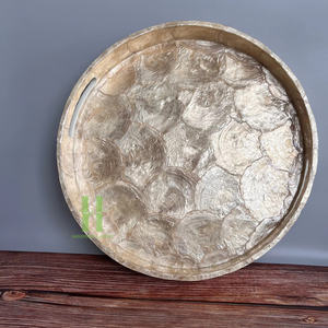 Beau plateau de service rectangulaire Boho plateau en nacre plateau OEM MOP de l'usine du Vietnam HNH Craft - Product Image 6