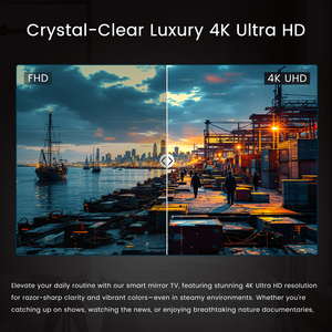 Espejo de baño OEM de 43 pulgadas <span class=keywords><strong>TV</strong></span> con luz LED 4K Ultra HD Espejo de tocador moderno Smart <span class=keywords><strong>TV</strong></span>, incorporado Net. Flix You.Tube, modelo 2025 - Product Image 3