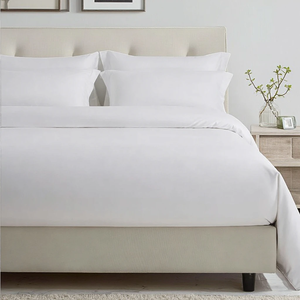 Linge de <span class=keywords><strong>lit</strong></span> haut de gamme 200TC drap de <span class=keywords><strong>lit</strong></span> de luxe en coton uni drap plat d'hôtel blanc - Product Image 2