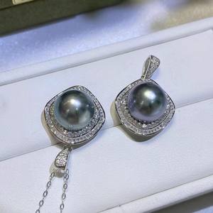 Colgante de Plata S925 31202DIY con Soporte Vacío para Cuentas de 9-11 mm, para Collar de Moda, Accesorios de Perlas DIY - Product Image 1