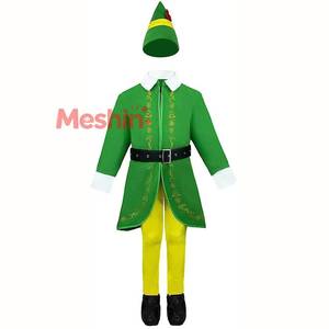 Nuevo Disfraz de Navidad para Niños y Niñas, Traje de Papá Noel Verde y Rosa, Disfraz de Duende Navideño - Product Image 1