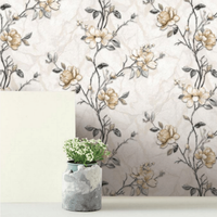 Papier peint en vinyle PVC KingMair classique, imperméable et résistant à l'humidité, motif géométrique floral, installation facile DIY pour hôtel, chambre, couloir