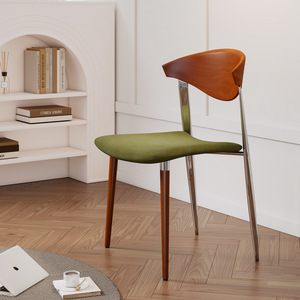 Chaise de salle à manger en bois massif avec dossier, style rétro, grande taille, pour adulte - Product Image 1