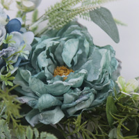 Couronne de fleurs artificielles en tissu de soie de style européen, roses et lotus, pour décoration murale ou de porte de mariage, vente en gros