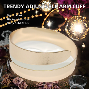 Fashion Adjustable Gold Plated Brass Trendy <b>Arm</b> <b>Cuff</b> Bracelets <b>Upper</b> Bands for Women - Product Image 2
