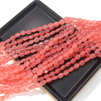 Glazen kralen voor armband maken 6x8mm watermeloenrood rijstvormige ovale glazen kralen DIY sieraden maken groothandel bron fabriek