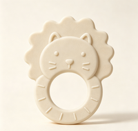 Anneau de dentition en silicone personnalisé en forme de lion, anneau de dentition souple de qualité alimentaire, jouet à mâcher ergonomique sans BPA pour soulager les bébés pendant la dentition