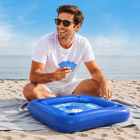 Table de jeu aquatique multifonction gonflable pour piscine extérieure, bar à glace pour fêtes estivales en famille et entre amis
