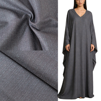 Kain Tenun OEM 80% Poliester 20% Viscose, Lembut, Menjuntai, Bernapas, Cocok untuk Thobe dan Abaya Timur Tengah