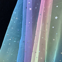 Personnalisation de la reliure et de l'emballage PL, Tulle polyester à paillettes étoiles et lunes 5 couleurs pour tutus d'enfants, tenues de fête, chemins de table et décors