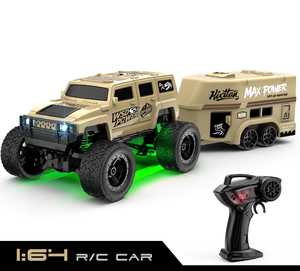 Dwi Dowellin Mini Camioneta Monstruo RC de 2.4Ghz, Camioneta Monstruo a Escala 1/64 con Control Remoto y Luces, Camión Semirremolque RC de Aleación - Product Image 5