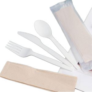 Juego de Cubiertos Desechables de Plástico PLA de Alta Calidad al por Mayor, Cuchara, Tenedor y Cuchillo Ecológicos - Product Image 1