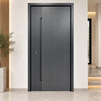 Porte d'entrée extérieure en acier standard pour projets, avec quincaillerie complète, pour le développement de logements et d'hôtels