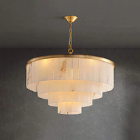 Lustre suspendu de luxe en cuivre massif et pierre, style chinois moderne, LED blanc chaud, intensité variable, 50000 heures, pour salon et salle à manger
