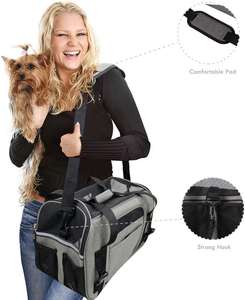 Transportín para Mascotas Aprobado por <span class=keywords><strong>IATA</strong></span>, 10 kg, con Laterales Blandos, para Viajes en Avión, para Perros y Gatos, con Tela Oxford 600D, para Asientos de Coche, Venta al Por Mayor - Product Image 5