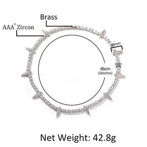 Collar Estilo Pantera Negra Hip Hop, Cadena de 5mm con Diamantes Simulados, Inspirada en <span class=keywords><strong>Wakanda</strong></span>, Cadena de Pantera Negra - Product Image 5