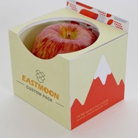Kartonnen fruitdoos op maat, 5-laags, recyclebaar, met handvat, CMKY/matte laminatie, embossing, stamping, offsetdruk